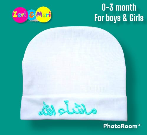Newborn Baby Toddler Cap 0-6 Month Mama ki jan & MASHALLAH CAP