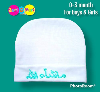 Newborn Baby Toddler Cap 0-6 Month Mama ki jan & MASHALLAH CAP