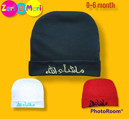 Newborn Baby Toddler Cap 0-6 Month Mama ki jan & MASHALLAH CAP