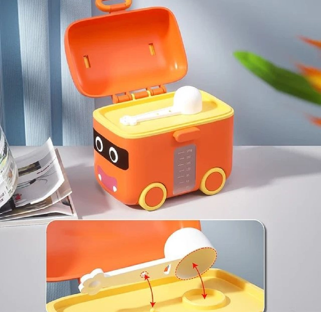 Milk Pow-der Storage Food Containers Portable Milk Pow-der Air Tight Containers with Spoon Milk Feeding Storage Boxes Milk Dispenser Infant Baby Food Storage Containers